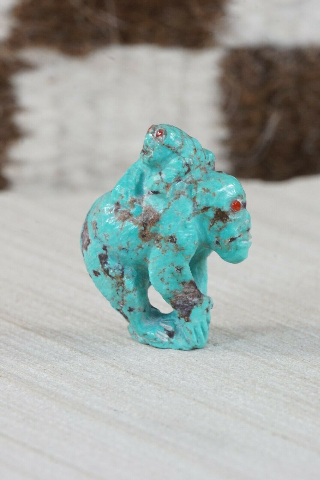 Monkey Zuni Fetish Carving - Derrick Kaamasee - High Lonesome Trading