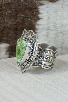Turquoise and Sterling Silver Ring - Leonard Maloney - Size 9.5