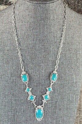 Turquoise & Sterling Silver Necklace - Lee Shorty