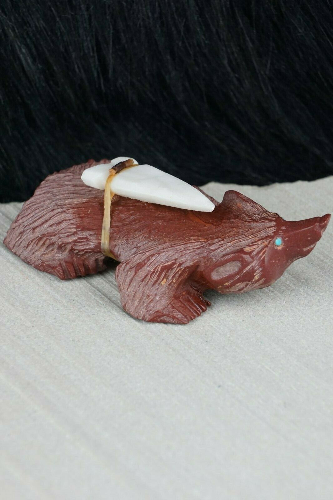 Badger Zuni Fetish Carving - Albert Eustance Jr - High Lonesome Trading