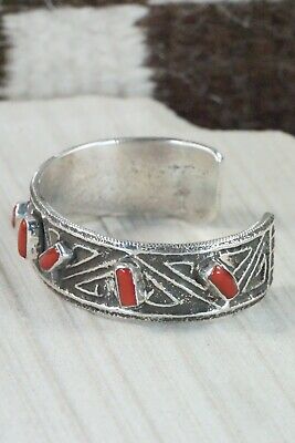 Coral & Sterling Silver Bracelet - Delbert Arviso