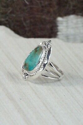 Turquoise & Sterling Silver Ring - Samuel Yellowhair - Size 7