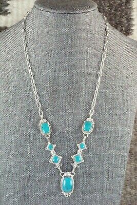 Turquoise & Sterling Silver Necklace - Lee Shorty
