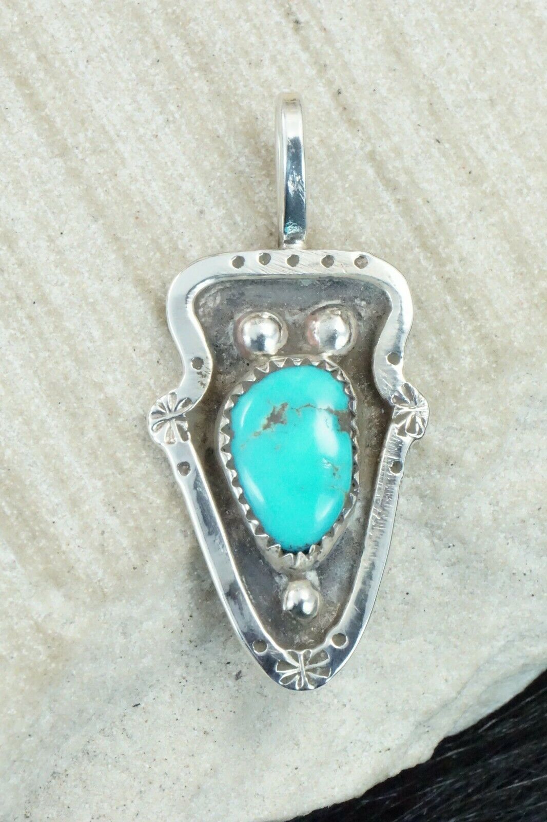 Turquoise & Sterling Silver Pendant - Priscilla Reeder