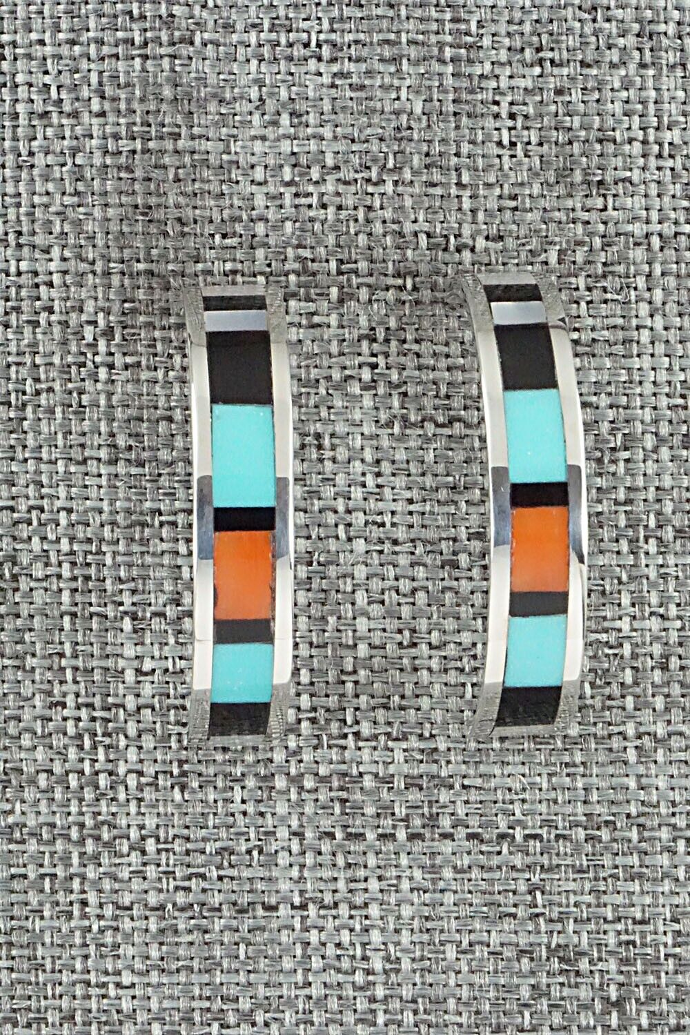 Multi Stone Inlay & Sterling Silver Earrings - Robin Chavez
