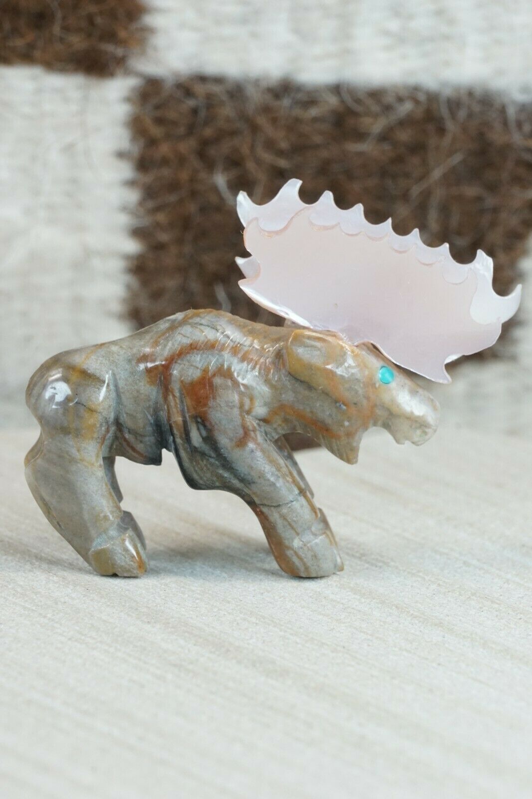 Moose Zuni Fetish Carving - Jonas Hastito
