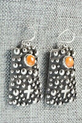 Spiny Oyster & Sterling Silver Earrings - Raymond Coriz