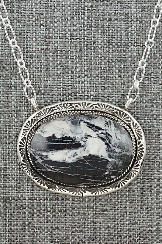 White Buffalo & Sterling Silver Necklace - Angela Ross