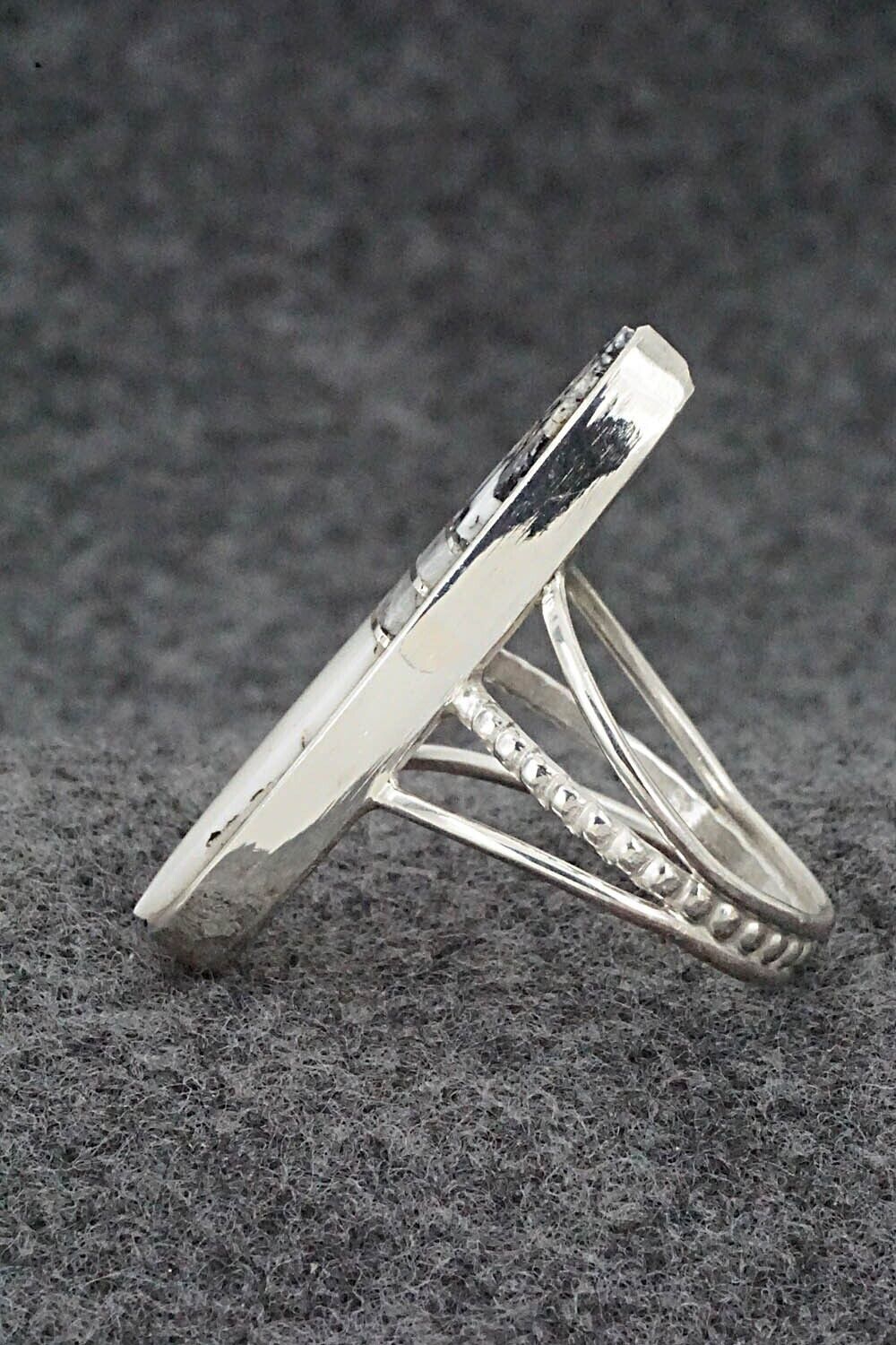 White Buffalo & Sterling Silver Ring - Harold Smith - Size 8