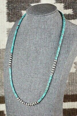 Turquoise & Sterling Silver Necklace - Navajo