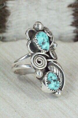 Turquoise and Sterling Silver Ring - Kenneth Jones - Size 7.5 - High Lonesome Trading