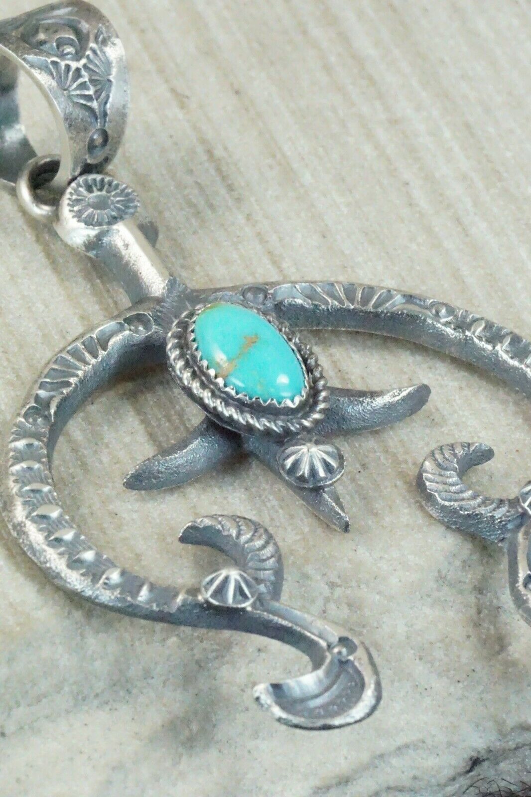 Turquoise and Sterling Silver Pendant - Eva & Linberg Billah - High Lonesome Trading