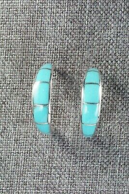 Turquoise & Sterling Silver Earrings - Philbert Chavez