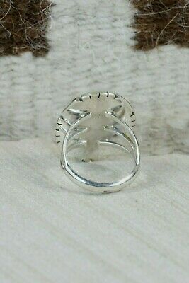 Navajo Turquoise & Sterling Silver Ring - Samuel Yellowhair - Size 7.5