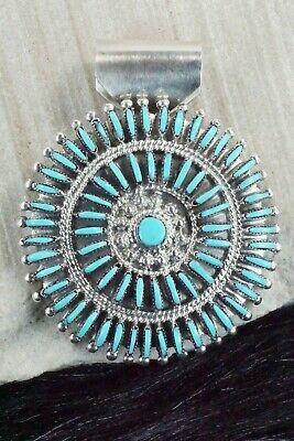 Turquoise & Sterling Silver Pendant - Eva Wyaco - High Lonesome Trading