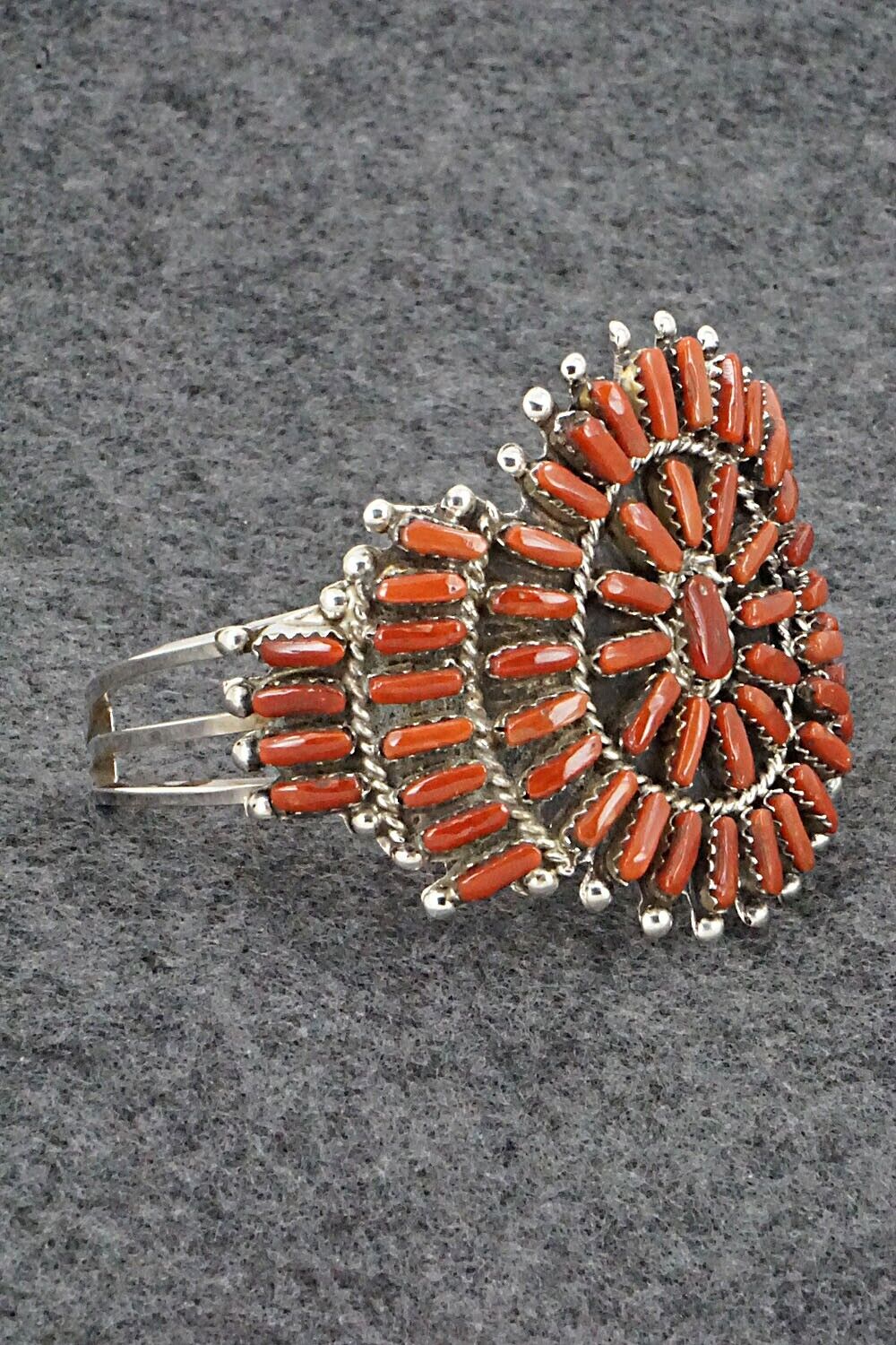 Coral & Sterling Silver Bracelet - Vangie Tsabetsaye