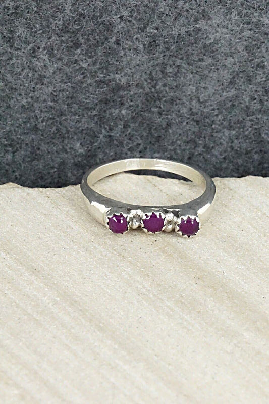 Turquoise and Sterling Silver Ring - Roy Thompson - Size 10