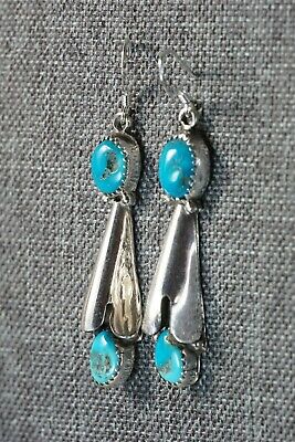 Navajo Turquoise & Sterling Silver Earrings - Roger Pino