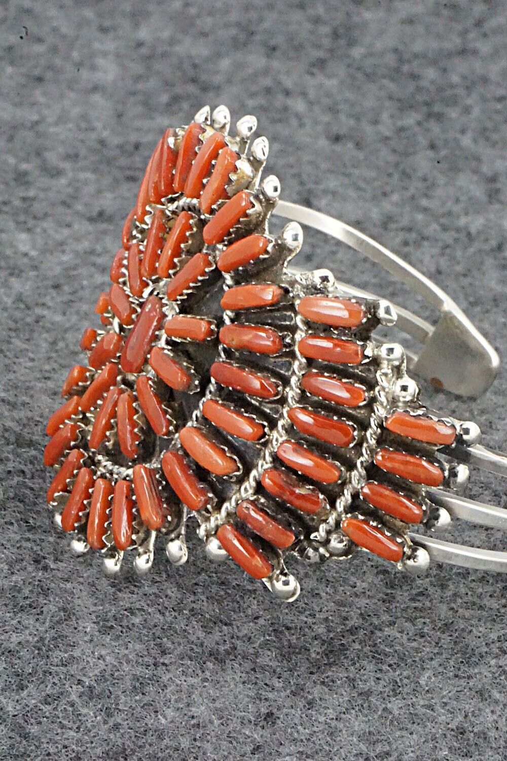 Coral & Sterling Silver Bracelet - Vangie Tsabetsaye