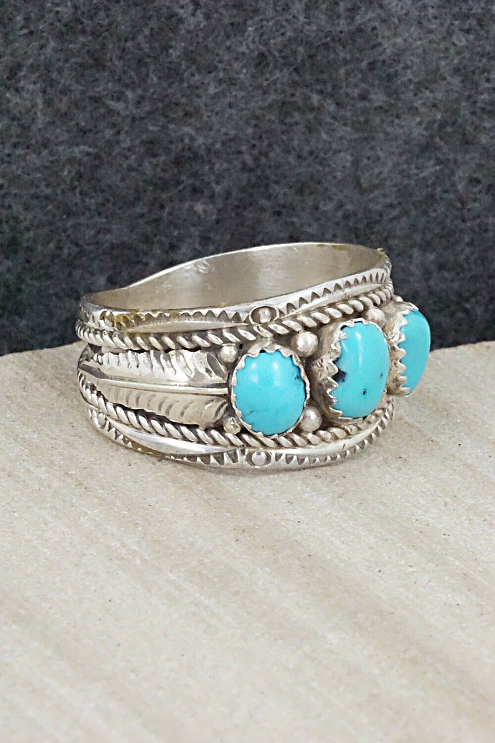 Turquoise and Sterling Silver Ring - Betty Begay - Size 13
