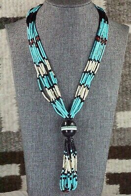 Turquoise, Coral and Shell Necklace - Frank Ortiz