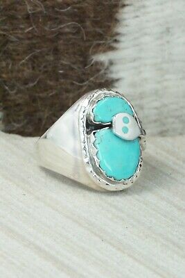 Turquoise & Sterling Silver Ring - Joy Calabaza - Size 9.75