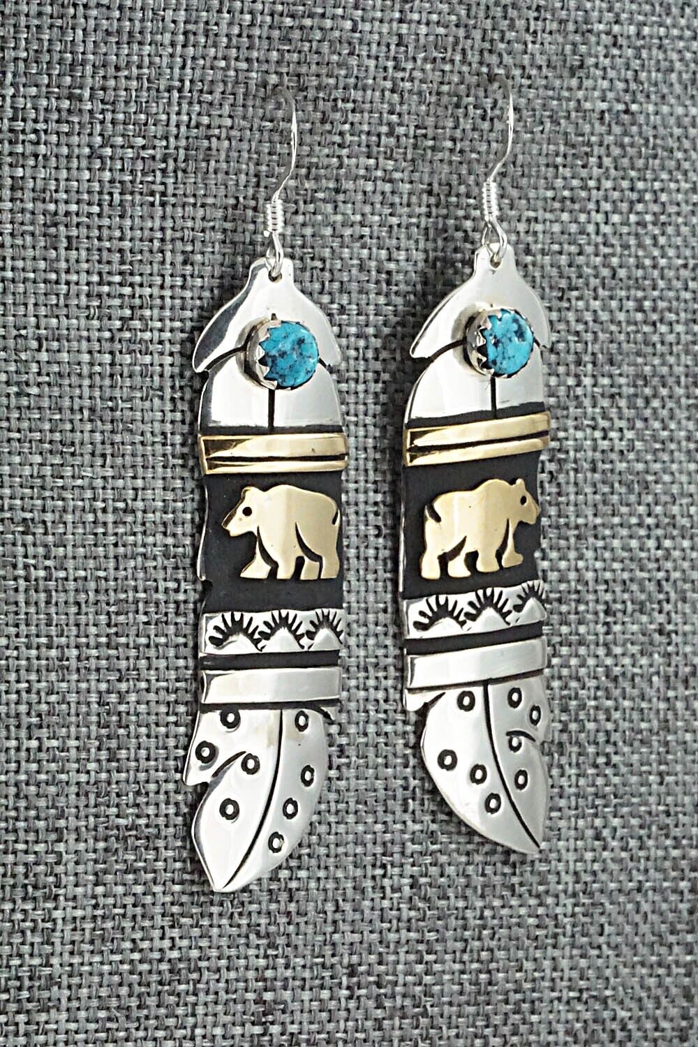 Turquoise & Sterling Silver Earrings - Rosita Singer