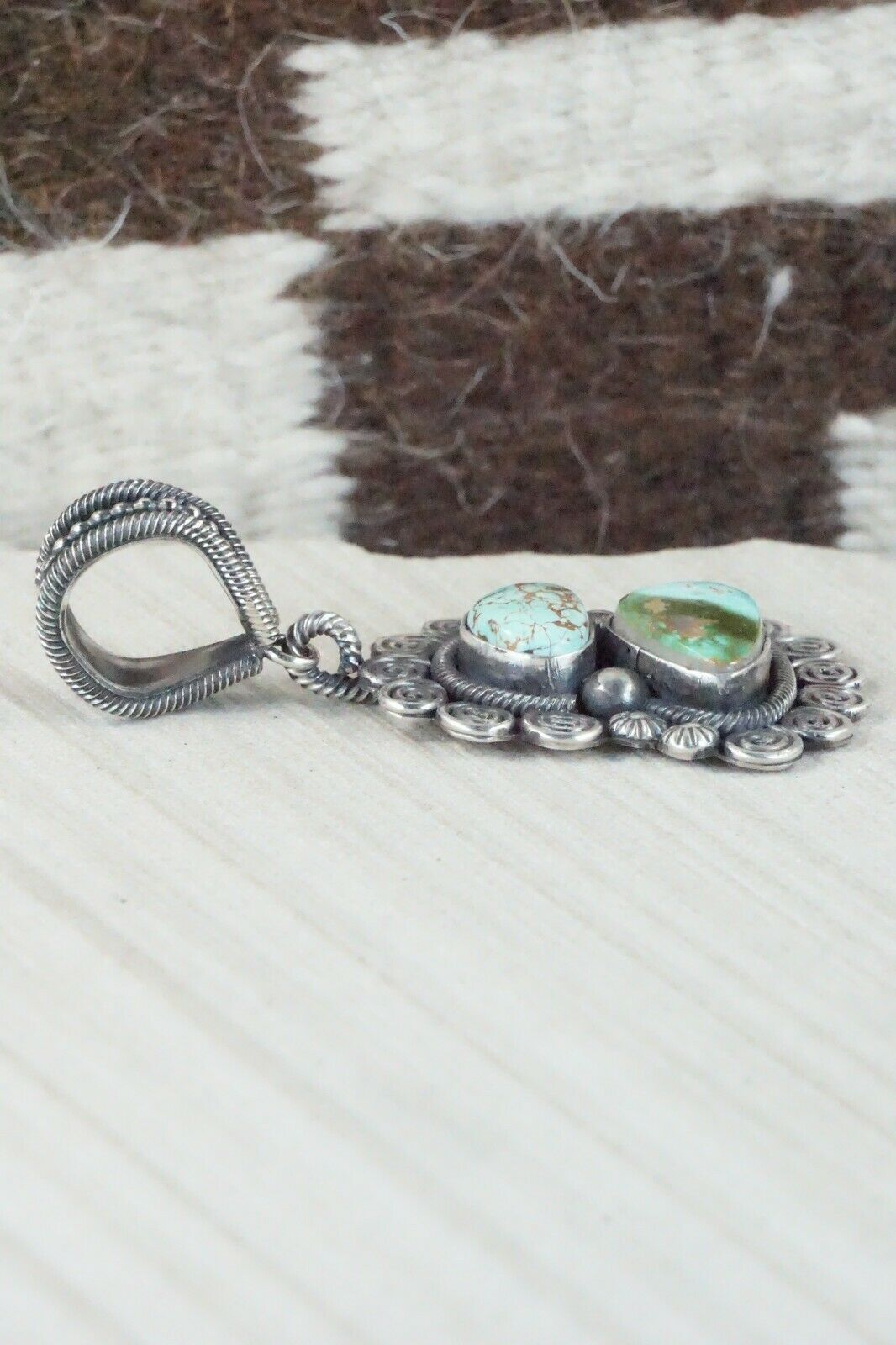 Turquoise & Sterling Silver Pendant - Jess Martinez