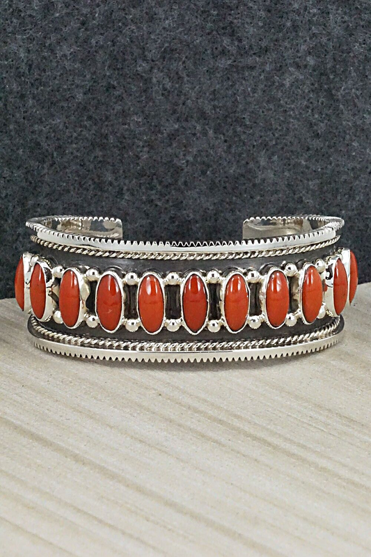 Coral & Sterling Silver Bracelet - Tom Lewis