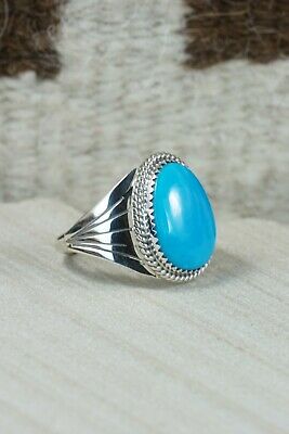 Navajo Turquoise and Sterling Silver Ring - Bobby Platero - 11.5