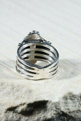 Navajo Turquoise and Sterling Silver Ring - Daniel Benally - Size 7.75 - High Lonesome Trading