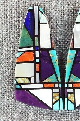 Multi Stone Inlay & Sterling Silver Earrings - Chris T. Nieto