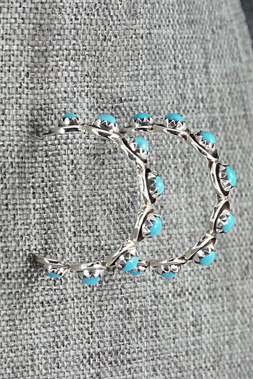 Turquoise & Sterling Silver Earrings - Florenda Lonasee