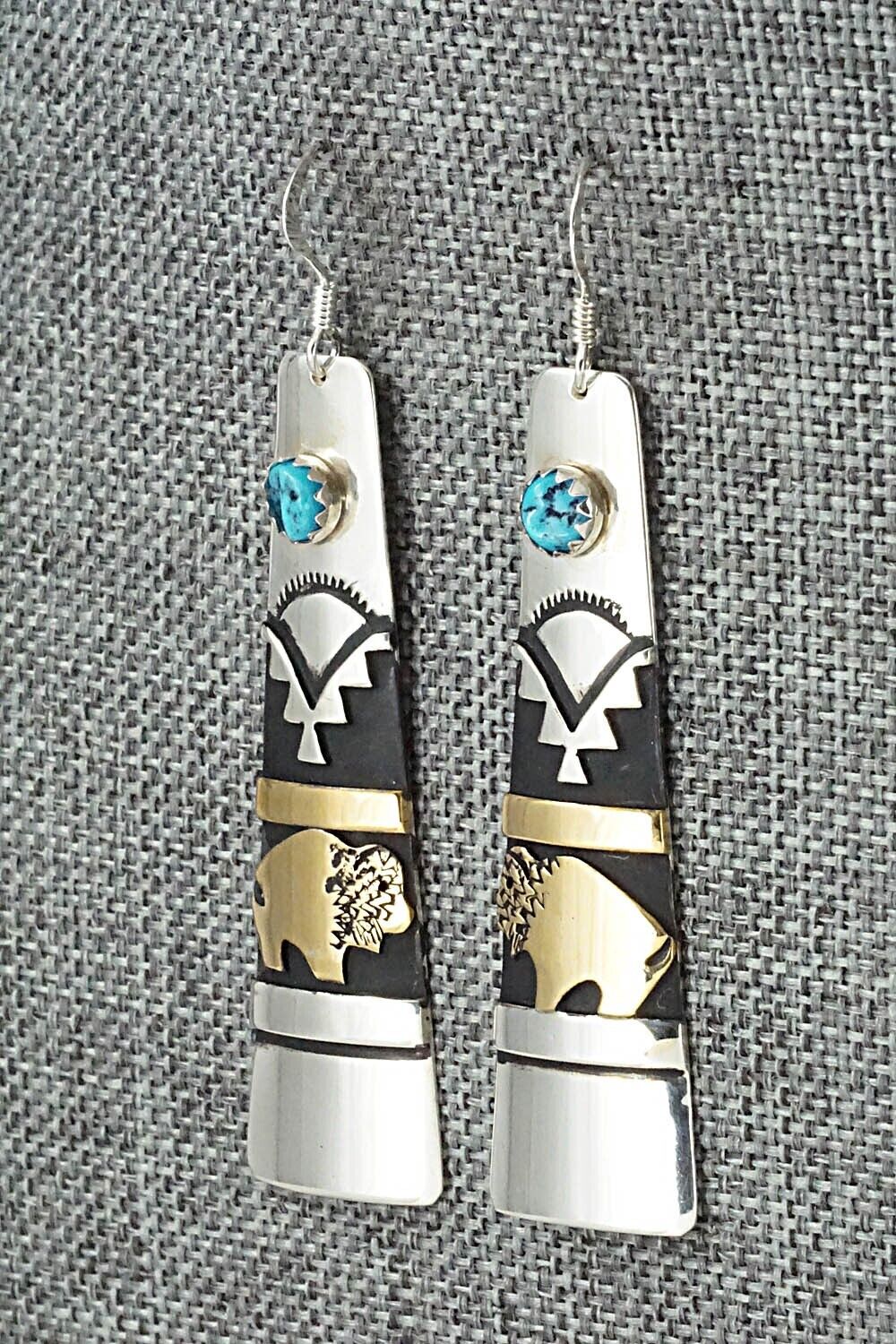 Turquoise & Sterling Silver Earrings - Rosita Singer