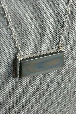 Navajo Obsidian and Sterling Silver Necklace - Irvin Tsosie - High Lonesome Trading