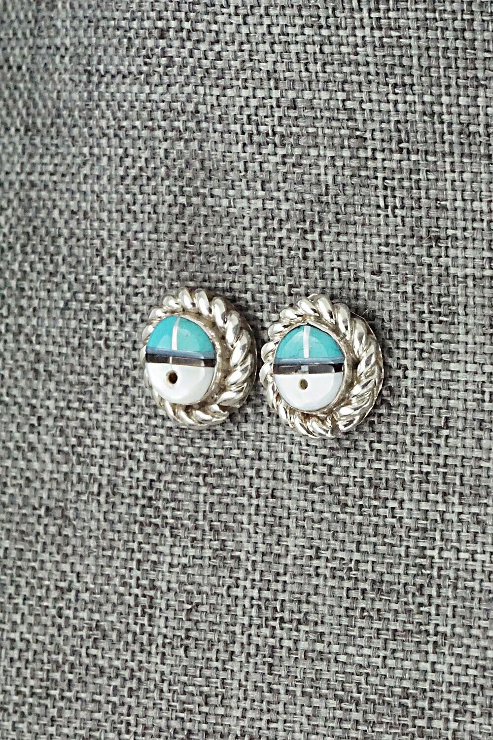 Multi Stone Inlay & Sterling Silver Earrings - Dave Lalio