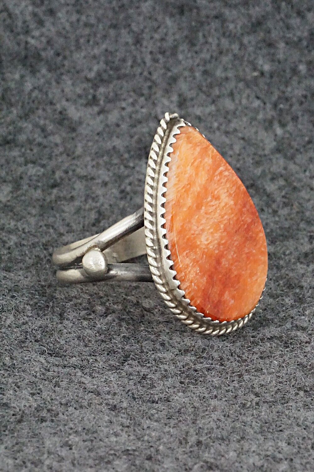 Spiny Oyster & Sterling Silver Ring - Selina Warner - Size 7.75