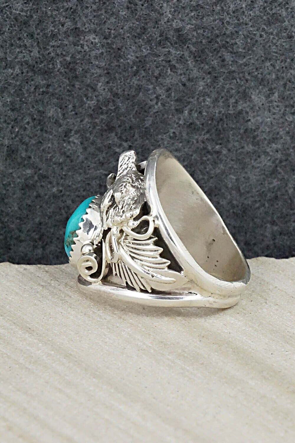 Turquoise & Sterling Silver Ring - Jeannette Saunders - Size 11.75