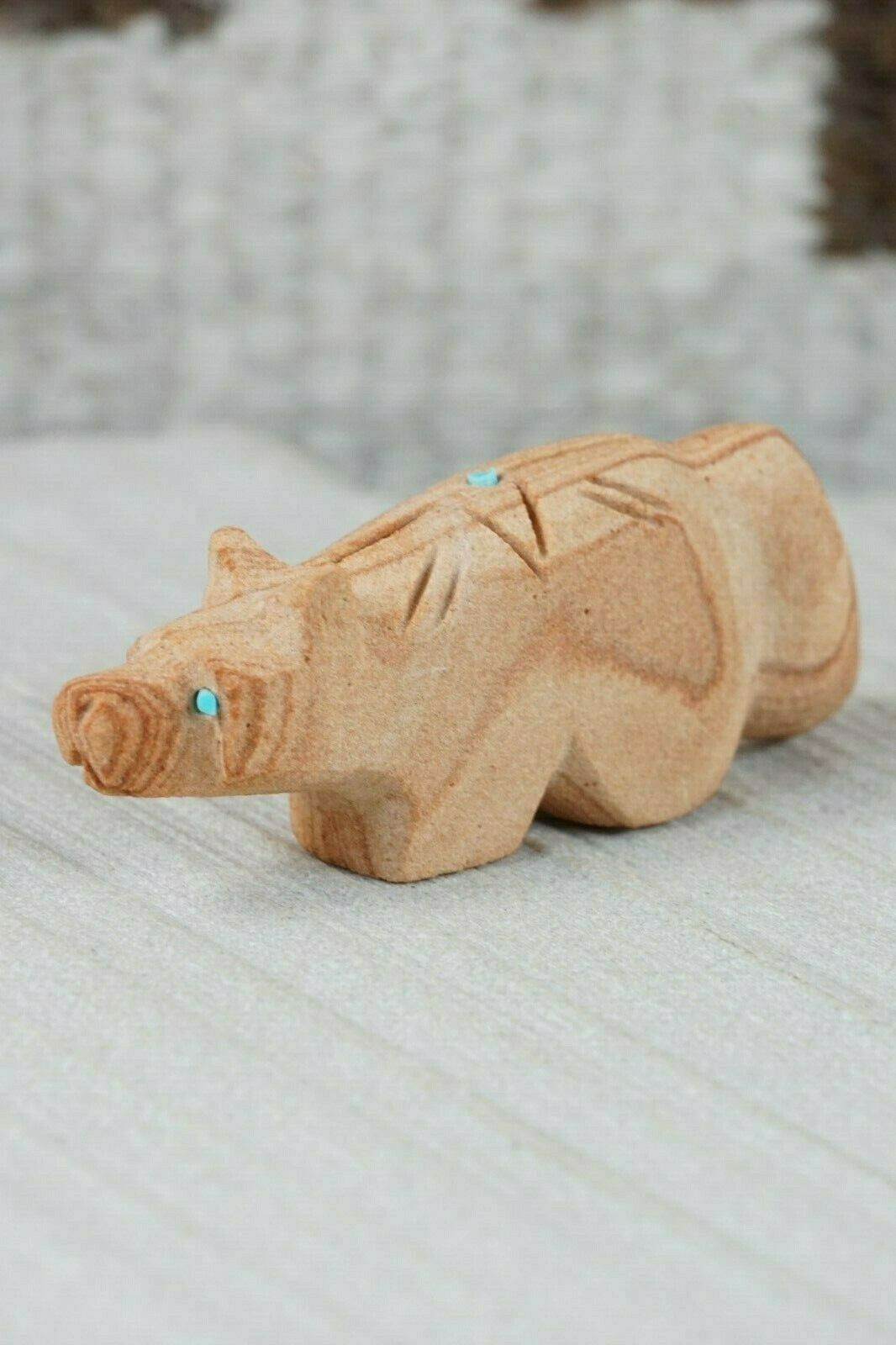 Wolf Zuni Fetish Carving - Brandon Phillips - High Lonesome Trading
