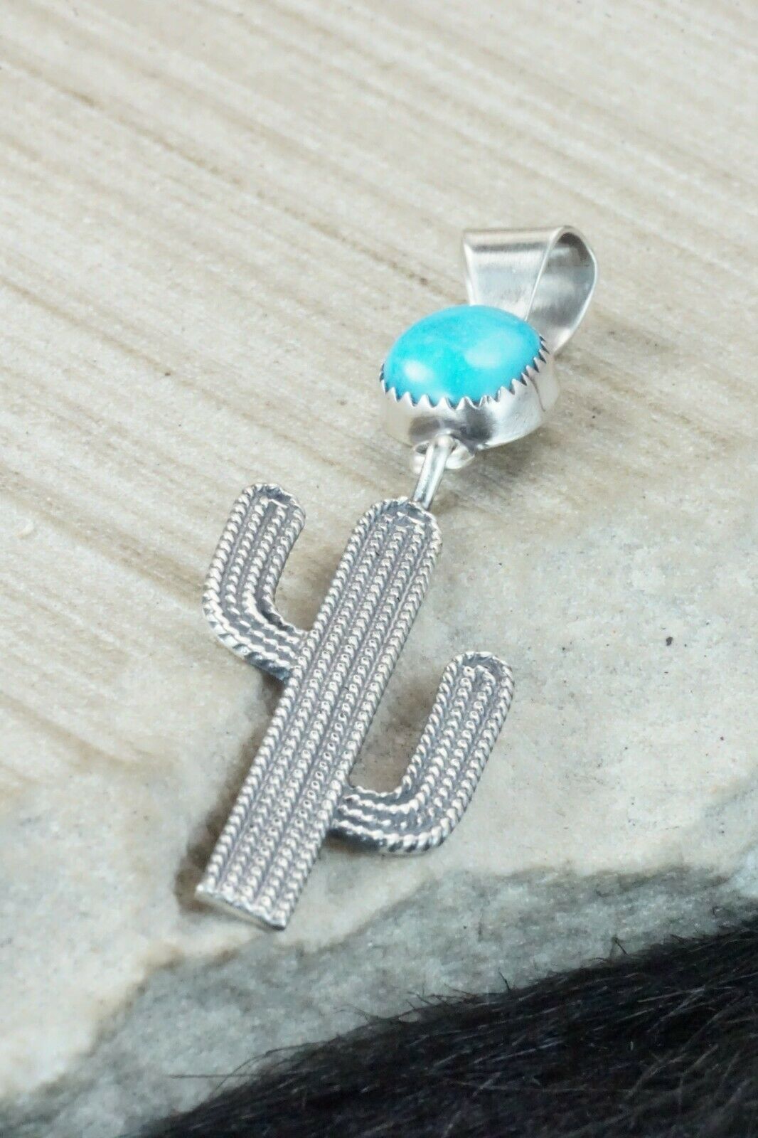 Turquoise and Sterling Silver Pendant - Annie Spencer