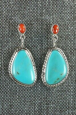 Turquoise & Sterling Silver Earrings - Annie Spencer - Navajo