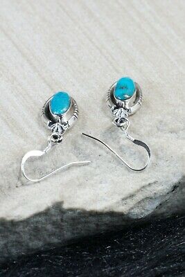 Navajo Turquoise and Sterling Silver Earrings - Roger Pino