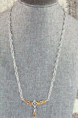 Amber & Sterling Silver Necklace - Loretta Smith - High Lonesome Trading