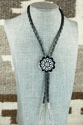 Multi Stone & Sterling Silver Bolo Tie - Delwin Gasper