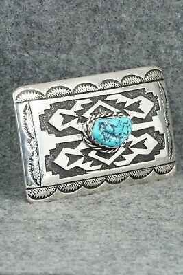 Turquoise & Sterling Silver Belt Buckle - Rosita Singer