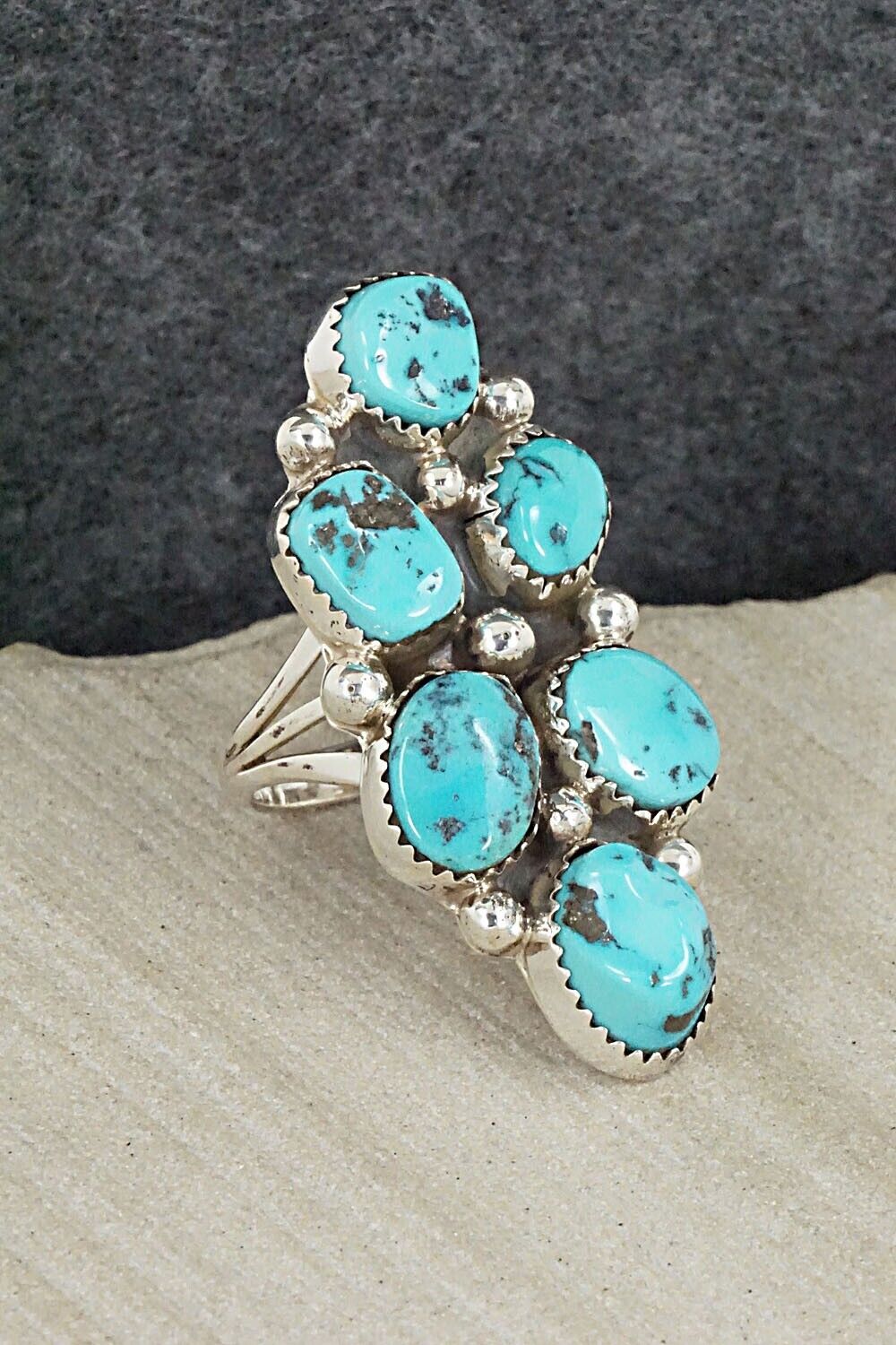 Turquoise Sterling Silver Ring - Roberta Begay - Size 7.5