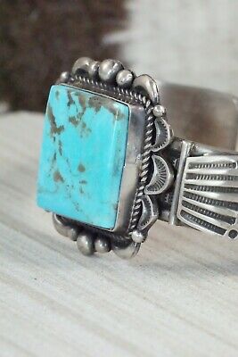 Turquoise & Sterling Silver Bracelet - Ronald Tom