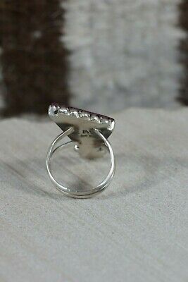Navajo Spiny Oyster and Sterling Silver Ring - Selina Warner - Size 8.5 - High Lonesome Trading