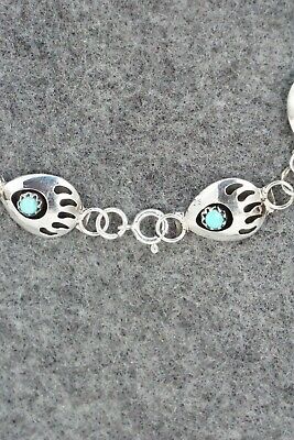 Turquoise & Sterling Silver Link Bracelet - Leta Parker