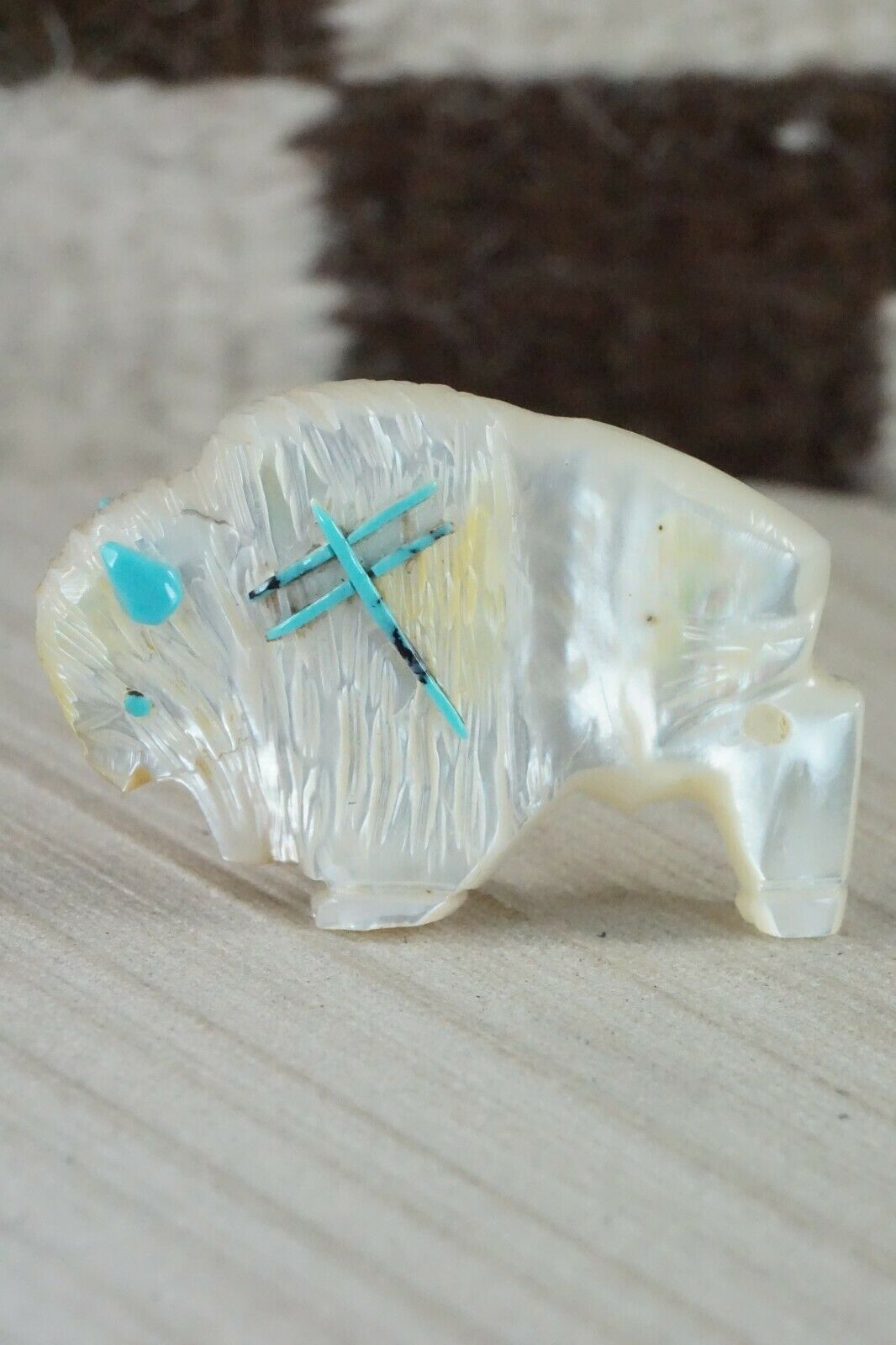 Buffalo Zuni Fetish Carving - Kevin Quam